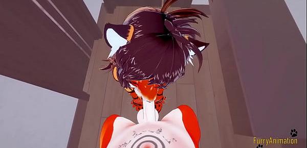  Furry Hentai 3D - POV Tigress blowjob and gets fucked by fox - Japanese manga anime yiff cartoon porn